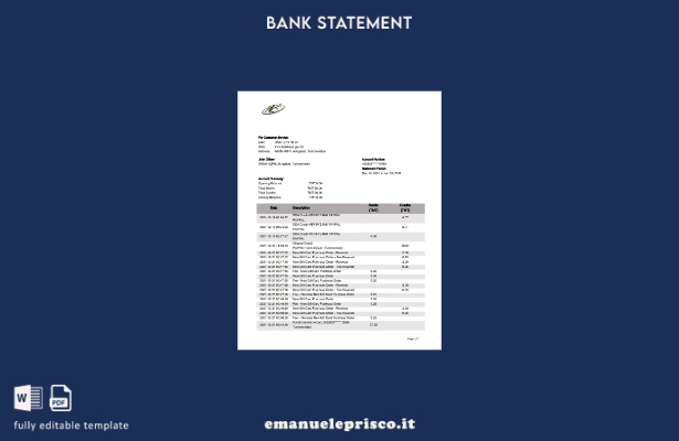 modello word di estratto conto bancario Turkmenistan HalkBank in stile verificat